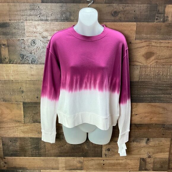 Ten Sixty Sherman Sweatshirt Crew Neck Dip Dye Red Pomegranate Cotton Small - Picture 9 of 15